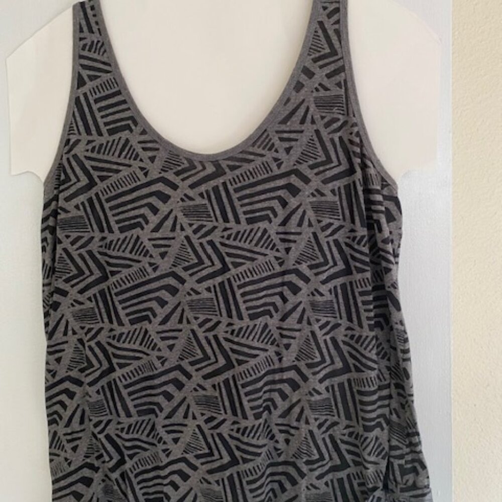 Old Navy Black and Gray Geometric Print with Racerback, Tank Top